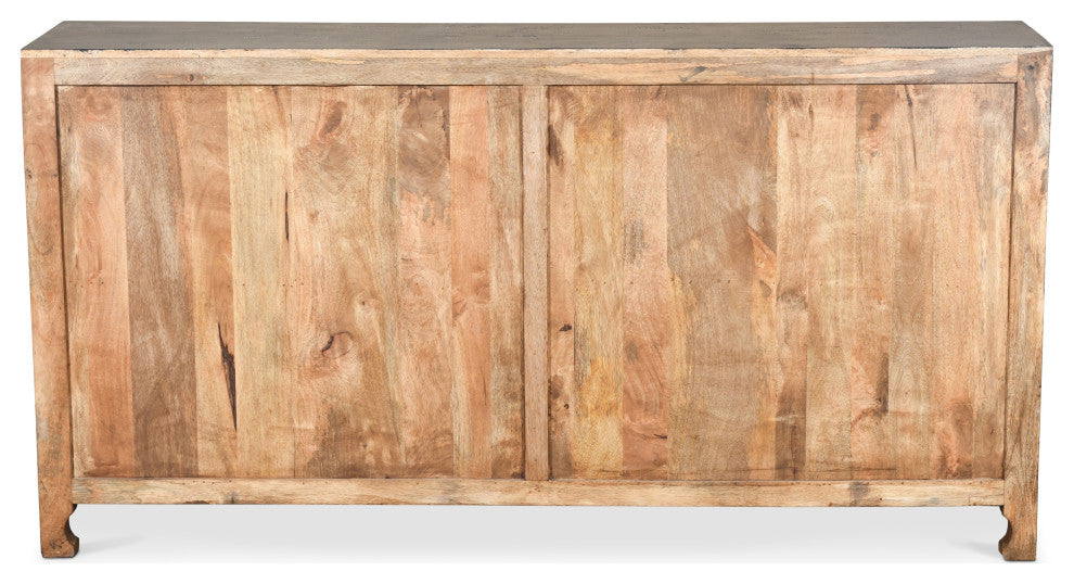 Hawk Black Handcarved 4 Door Buffet Sideboard Cabinet