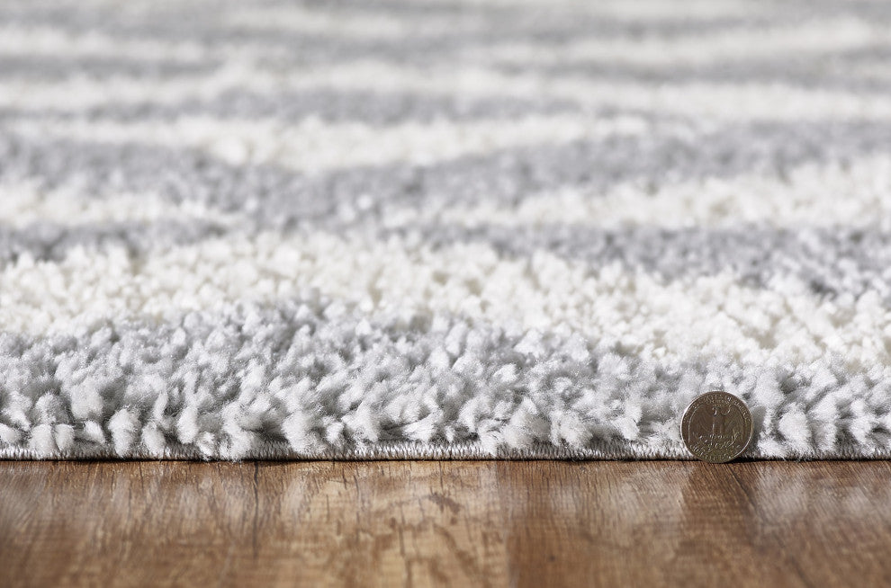 Pax Illusions Moroccan Rug, Light Grey, 2'2" X 7'6" Runner
