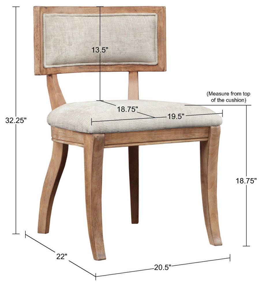Madison Park Signature Marie Antique Farmhouse Dining Chair, Natural, Set of 2