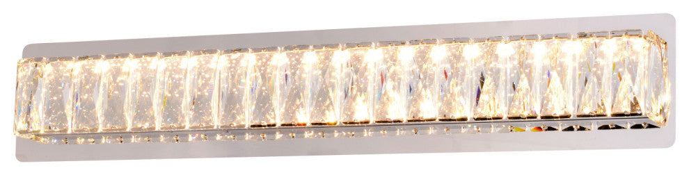 Melrose 26" Integrated LED Chrome Crystal Bath Bar Vanity Light
