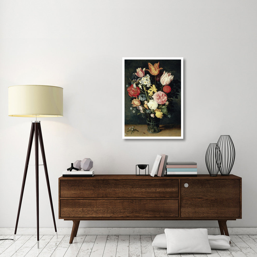 "Tulips, Roses and other Flowers in a Glass" Paper Art, 28"x38"