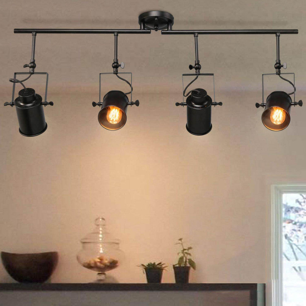 Black Split Rail 4 Spotlight Track Lighting