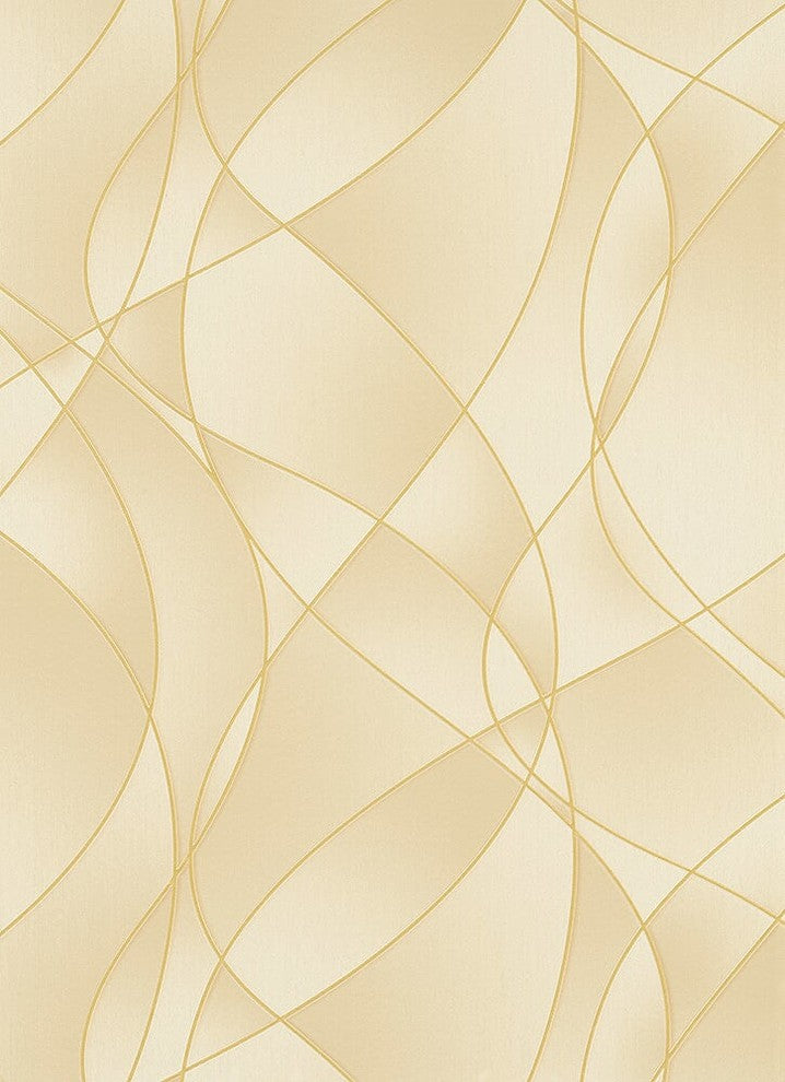 One-Seven-Five, Lavish Futuristic Harmonious Cream Wallpaper Sample