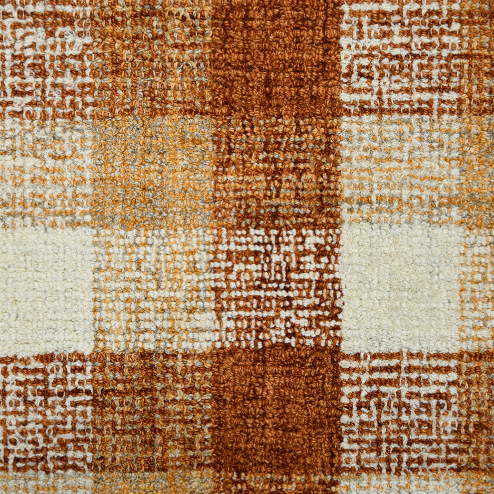 Tartan Cartwell Area Rug, Orange, 9' x 13', Plaid