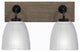 Oxbridge, Bath Bar, Matte Black & Painted Distressed Metal, 5" Clear Ribbed