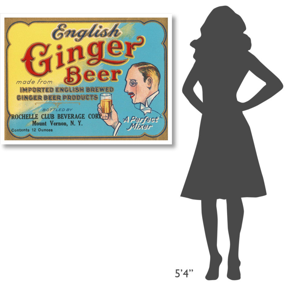 "English Ginger Beer" Digital Paper Print by Vintage Booze Labels, 42"x32"
