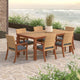 Mili 7 Piece Sunbrella Outdoor Patio Dining Set, Charcoal Gray