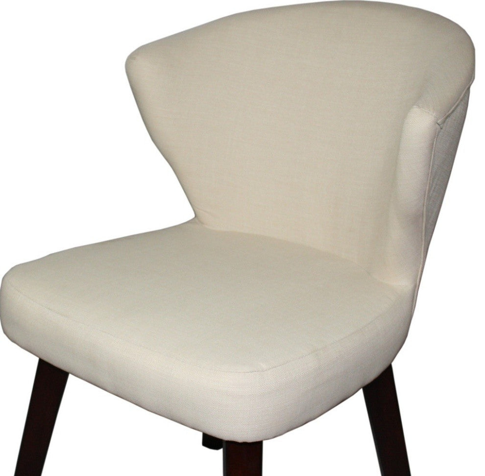 31" Cream and Black Wooden Curve Back Dining or Accent Chair