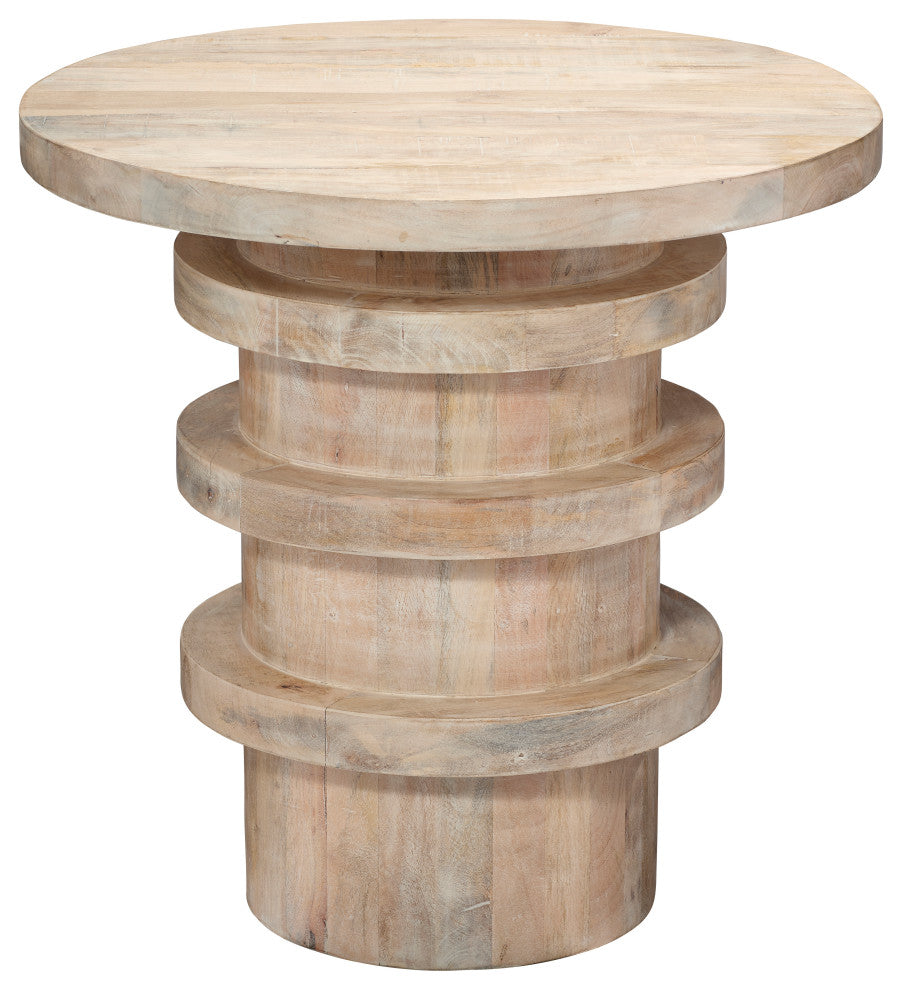 Revolve Wood Side Table, Cream