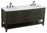 Home Living 72" Double Bathroom Vanity, Mocha Brown