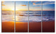 "Stunning Blue Waves And Brown Sand" Beach Canvas Wall Art, 4 Panels, 48"x28"