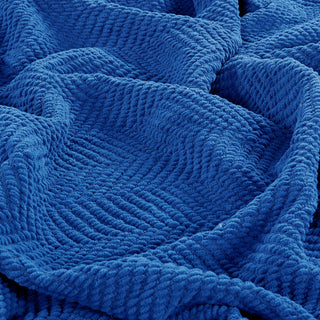Tweed Knitted Throw Blanket, Snorkel Blue, 60"x80"