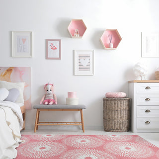 Make A Wish 3'10" x 5'4" area rug in color Blush