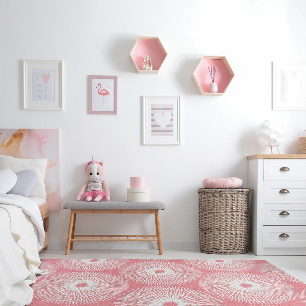 Make A Wish 3'10" x 5'4" area rug in color Blush