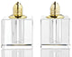 Handcrafted Optical Crystal and Gold Square Size Salt and Pepper Shakers