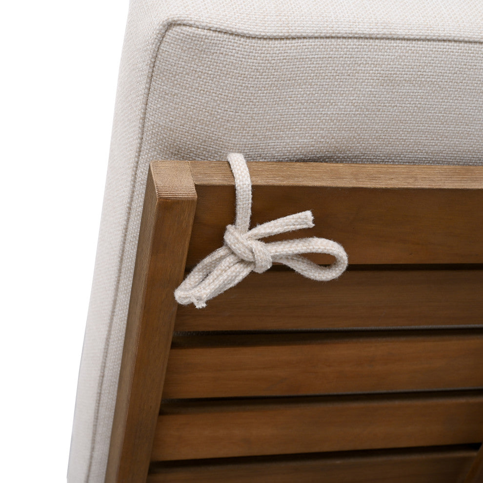 Safavieh Couture Indoor-Outdoor Blanquilla Chaise Lounge, Natural/Beige