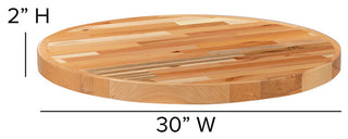 Round Butcher Block Style Table Top, 30"