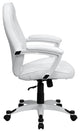 Flash Furniture Mid-Back Leather Executive Office Chair in White