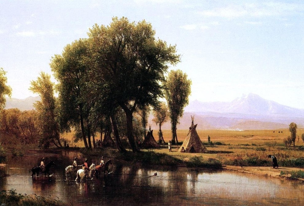 Thomas Worthington Whittredge Indian Encampment on the Platte River Canvas Wrap
