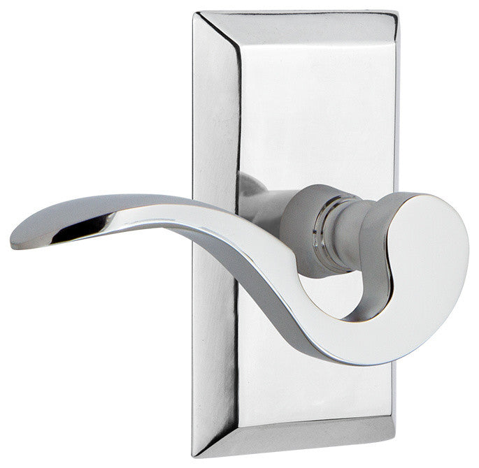 Studio Plate With Manor Lever, Bright Chrome, Right-Handed