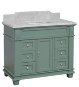 Elizabeth 42" Bathroom Vanity, Sage Green, Carrara Marble