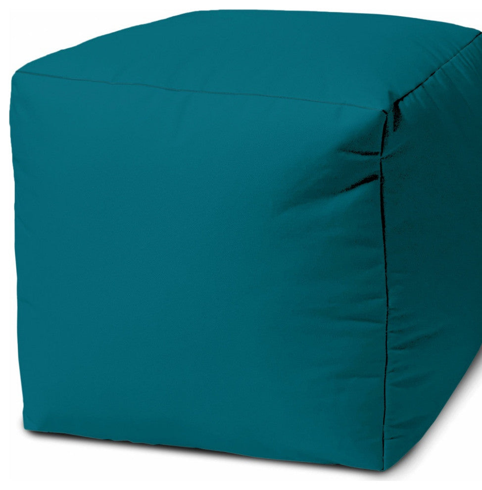 17  Cool Dark Teal Solid Color Indoor Outdoor Pouf Ottoman