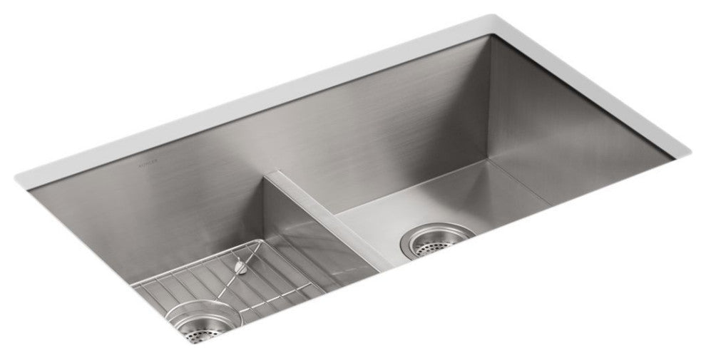 Kohler Vault Smart Divide Top-/Under-Mount Bowl Kitchen Sink, Stainless Steel