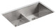 Kohler Vault Smart Divide Top-/Under-Mount Bowl Kitchen Sink, Stainless Steel