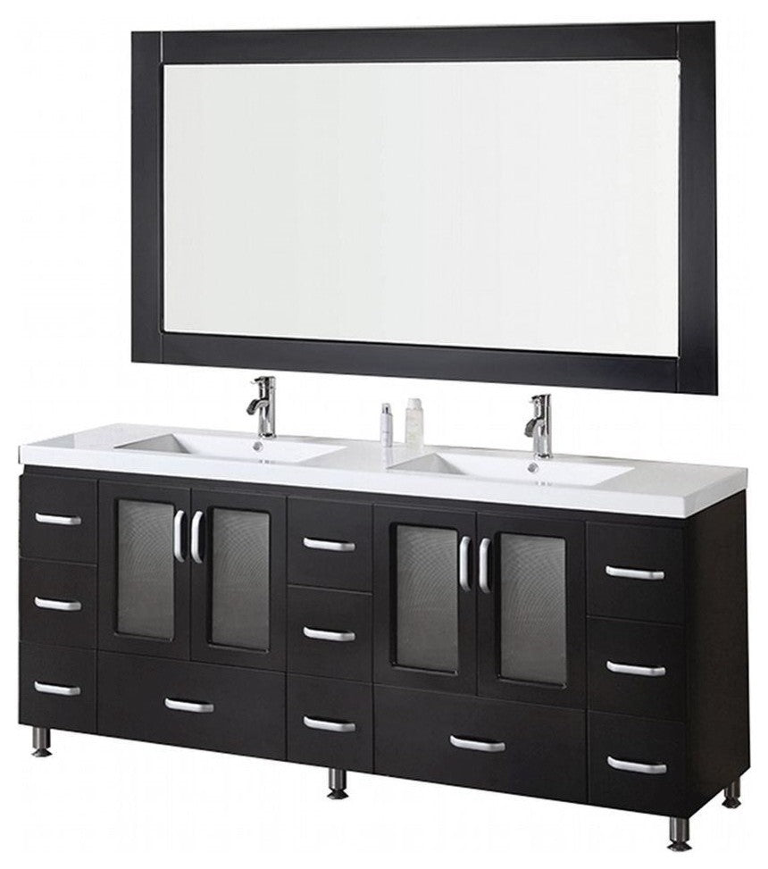 Stanton 72" Double Sink Vanity Set, Espresso
