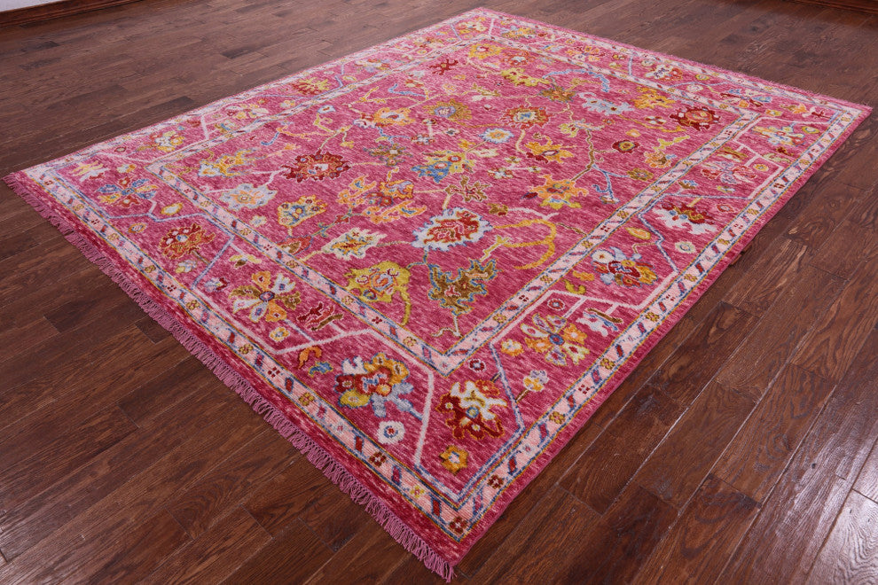 Turkish Oushak Handmade Wool Rug 7' 11" X 9' 9" - Q16067