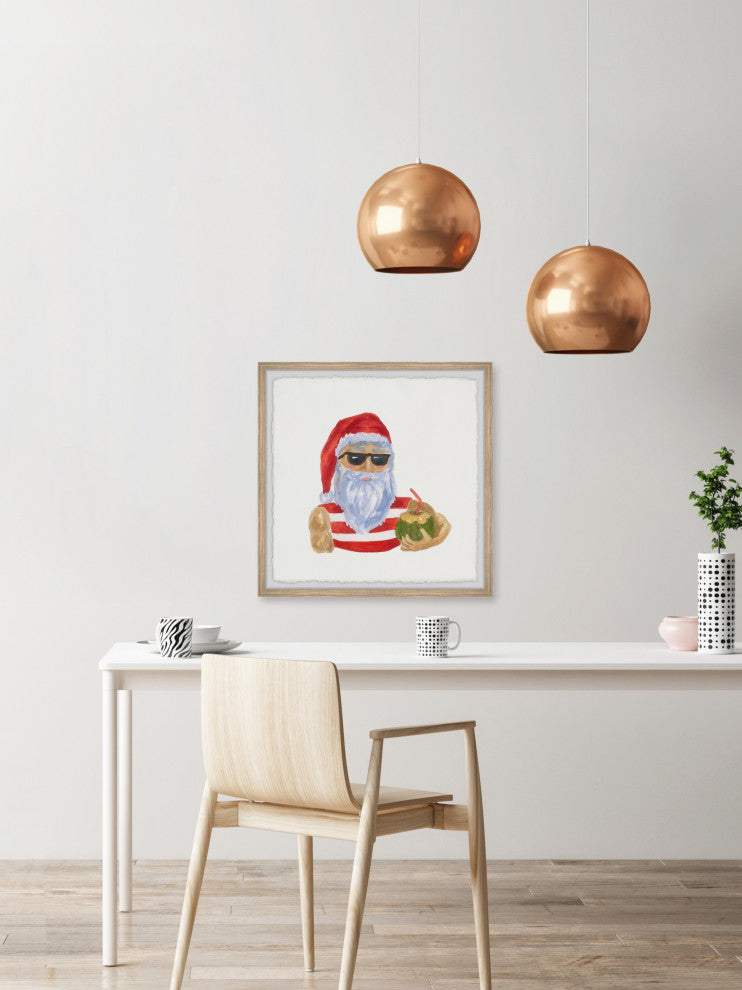 "Coconut Holiday" Framed Painting Print, 12x12