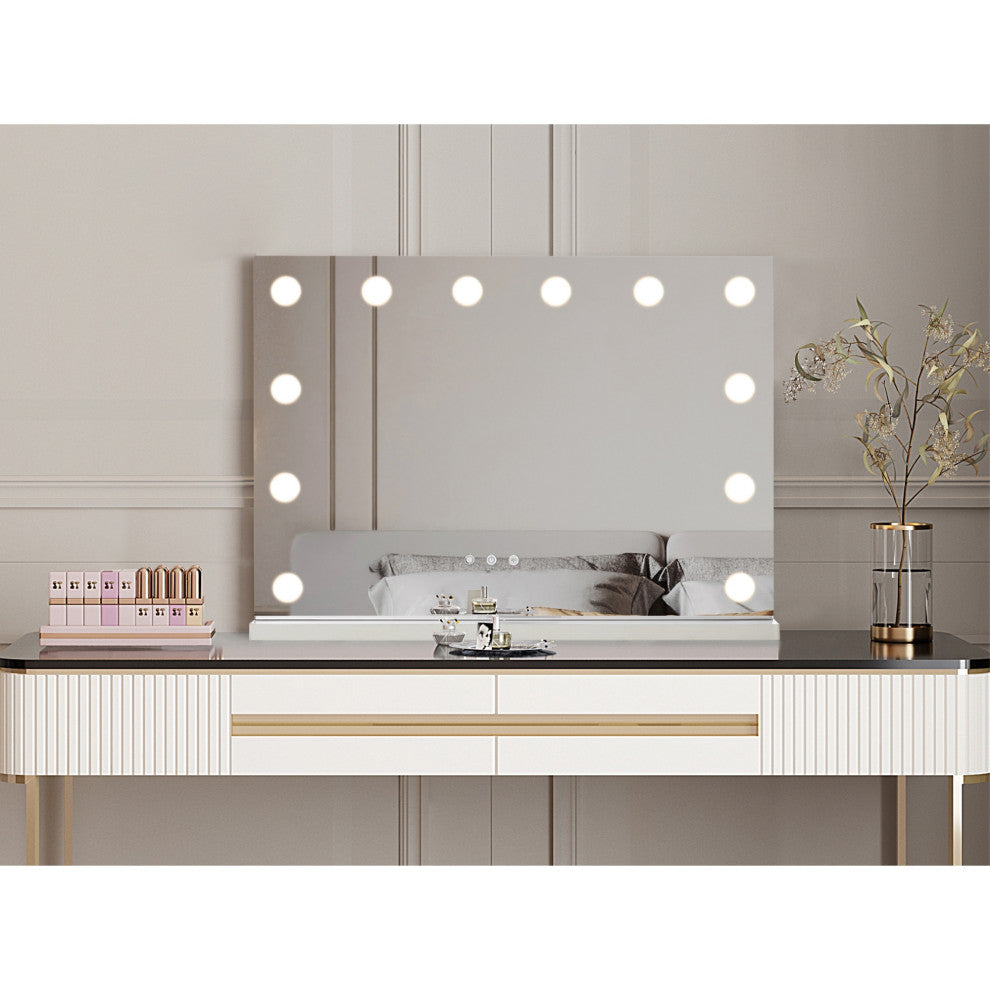 Inspired Home Abdirahman Mirror, LED Bulbs, Color Modes, 20.4Lx4.7Wx16.7H