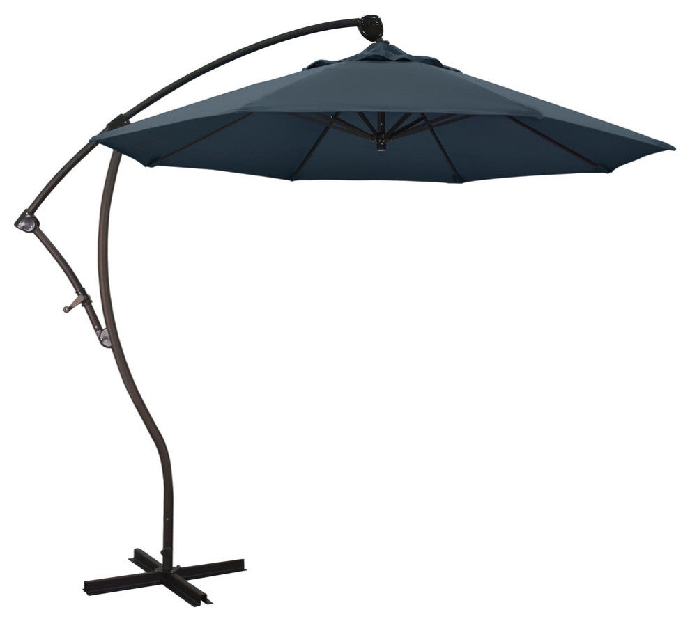 9' Cantilever Umbrella Deluxe Crank Lift, Bronze, Pacifica, Sapphire