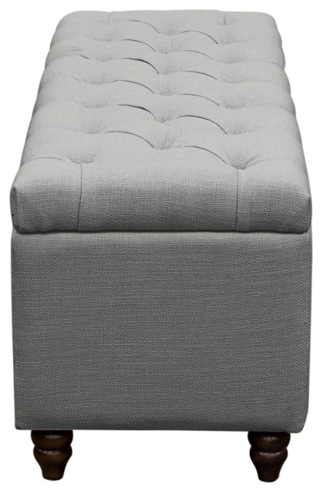 Park Ave Tufted Storage Trunk, Gray