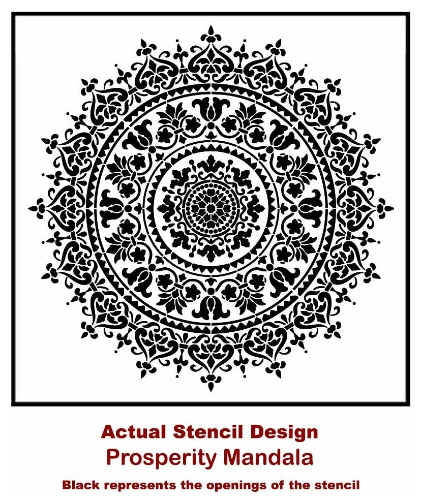 Mandala Stencil Prosperity, Trendy, Easy DIY Wall Stencils For Home Decor, 18"