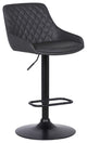 Benzara BM237248 Metal and Leatherette Bar Stool With Adjustable Height, Black