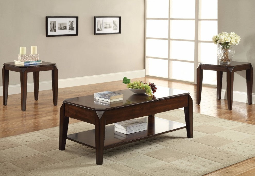Benzara BM156765 Innovative Coffee Table With Lift Top, Walnut Brown