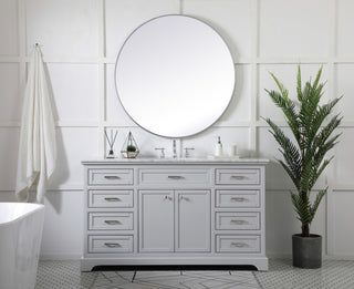 Amber Single Bathroom Vanity, Blue, Grey, 60"