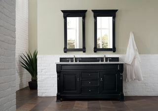 Brookfield 60" Double Vanity, Antique Black w/ 3 CM Eternal Serena Quartz Top