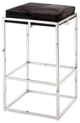 Shelby Leather Bench, Espresso/Nickel