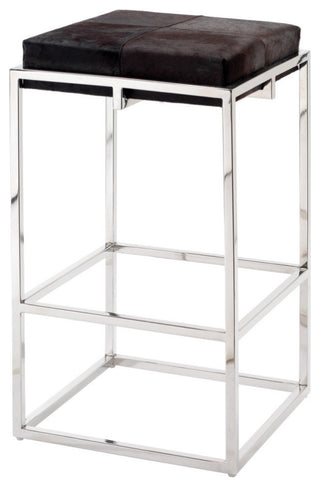 Shelby Leather Bench, Espresso/Nickel