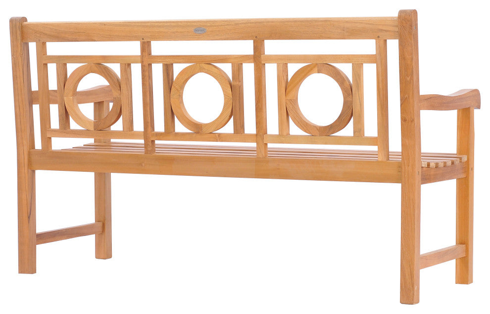 Teak Wood Double-O Outdoor Patio Bench, 5 Foot, made from A-Grade Teak Wood