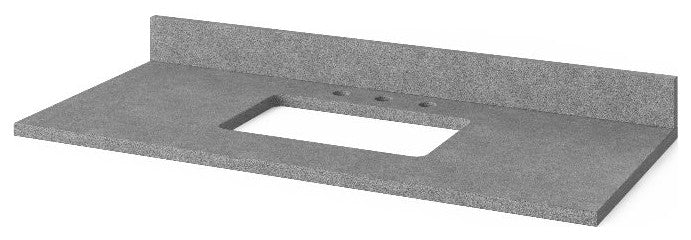 Cade Transitional 60" Grey Double Sink Vanity, Steel Grey Cultured Marble Vanity