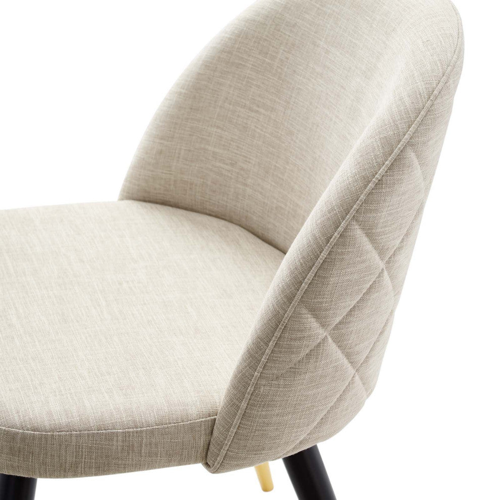 Side Dining Chair, Set of 2, Fabric, Beige, Cafe Bistro Restaurant Hospitality