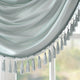 Madison Park Elena Silky Sheer Window Valance with Tassels, Bronze, Dusty Blue