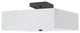 White Transitional Semi-Flush Mount With Matte Black Metal