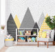 Kids Mountains Peel and Stick Vinyl Wallpaper, Yellow/Gray, 24"x108"