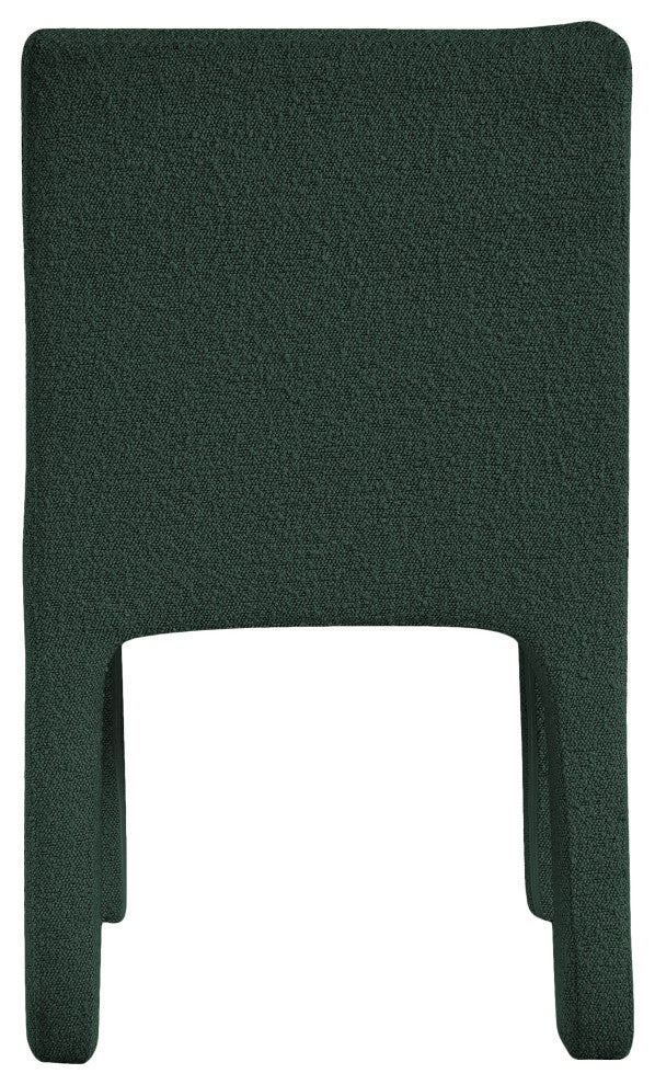 Kai Upholstered Dining Chair, Green, Boucle Fabric, Set of 2
