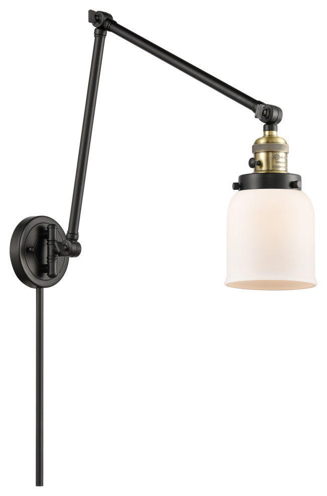 Bell Swing Arm With Switch, Black Antique Brass, Matte White, Matte White