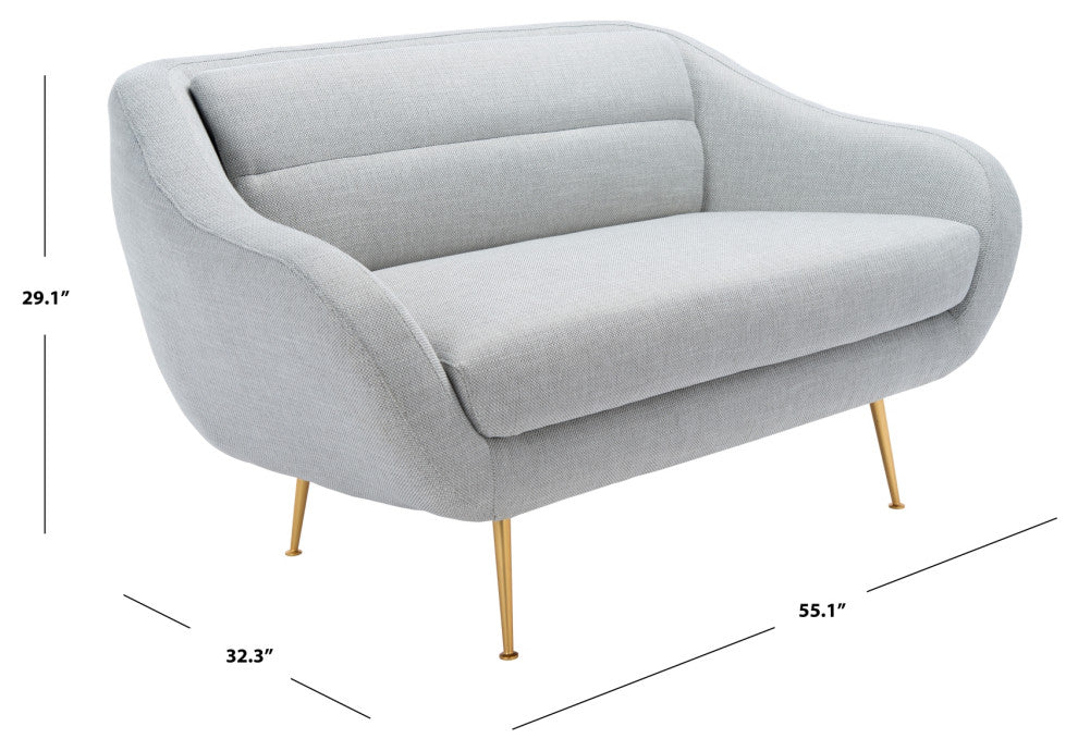 Safavieh Couture Belladonna Mid-Century Loveseat, Light Grey